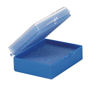 Keystone-Crown---Bridge-Boxes-1"X1"-Clear/Blue-W/Foam-Insert-(1000)